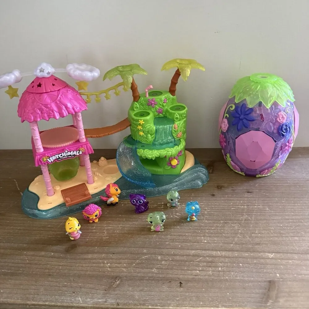 Hatchimals CollEGGtibles TROPICAL PARTY Playset Figures & Crystal Canyon Secret